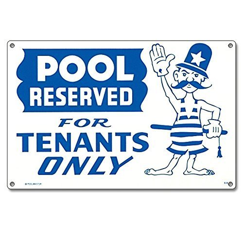 Pool Tenants Only 12X18 Sign
