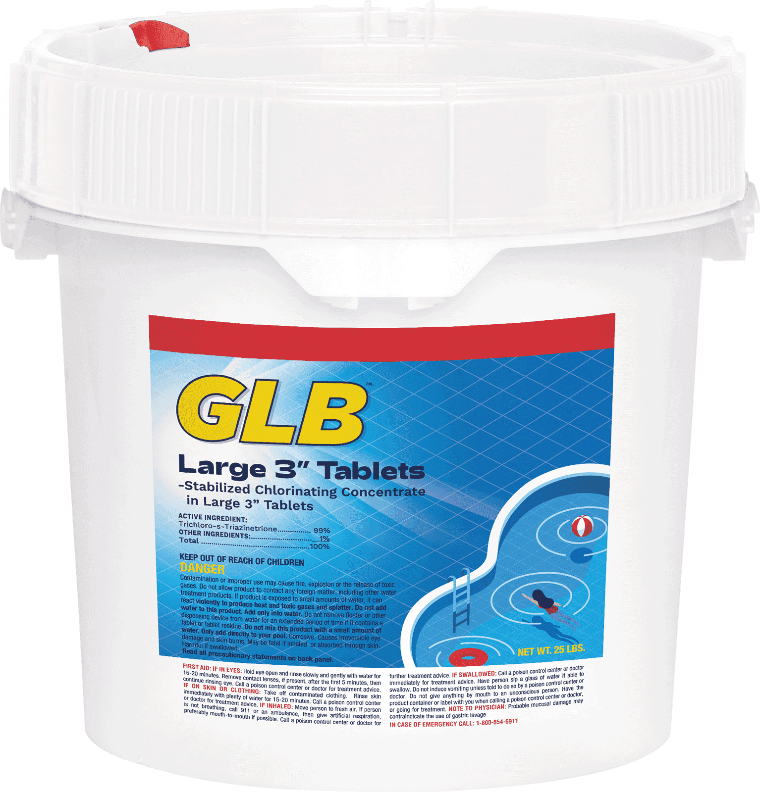 GLB 3 Inch Chlorine Tablets 25 lb