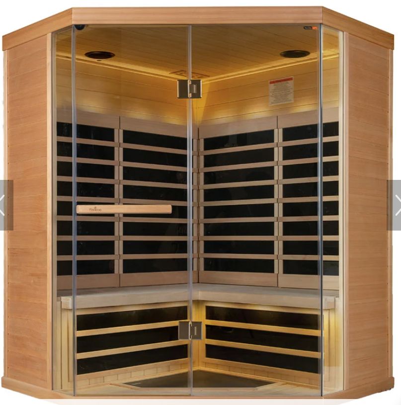 INFRARED SEE-THRU SAUNA HEMLOCK CORNER UNIT S880