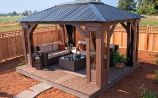 Hot Water Pools and Spas is an official Visscher Gazebo Dealer. We offer open air, semi and fully enclosed gazebos, and pergolas for Calgary