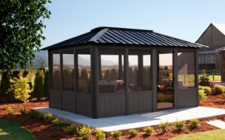 Hot Water Pools and Spas is an official Visscher Gazebo Dealer. We offer open air, semi and fully enclosed gazebos, and pergolas for Calgary