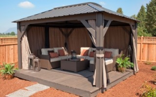 Hot Water Pools and Spas is an official Visscher Gazebo Dealer. We offer open air, semi and fully enclosed gazebos, and pergolas for Calgary